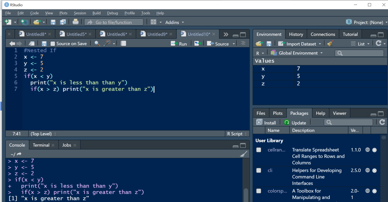 If statements in r language decision making statements sri tech studio